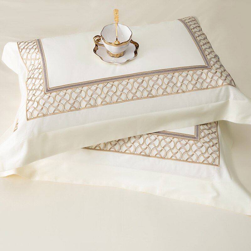 1400 TC Cotton Luxury Embroidery Bedding Set - Exquisite Pillowcase, Duvet Cover Sets, and Bed Linen - Available in Double, Queen, and King Sizes - Elevate Your Sleep Experience with Plush Quilt Covers and Bed Sheets!