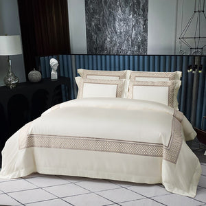 1400 TC Cotton Luxury Embroidery Bedding Set - Exquisite Pillowcase, Duvet Cover Sets, and Bed Linen - Available in Double, Queen, and King Sizes - Elevate Your Sleep Experience with Plush Quilt Covers and Bed Sheets!