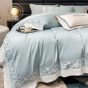 Indulge in Opulence with our Egyptian Cotton Bedding Set – Luxury High-Quality Pure Cotton Embroidery Duvet Cover, Bed Sheets, and Pillowcases – Elevate Your Sleep with the Ultimate Bed Comforter Set!