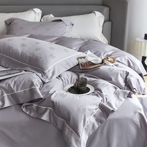 Elevate Your Sleep with 1000TC Egyptian Cotton Bedding Sets - Luxury Jacquard Duvet Cover, Flat Sheet, and Pillowcase Collection for Ultimate Comfort and Style.