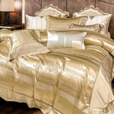 Indulge in Opulence with Our Exquisite Luxury European Bedding Set: Satin Silky Brocade, Leopard Jacquard Elegance, and Egyptian Cotton Embroidery - Experience Ultimate Comfort in Every Detail