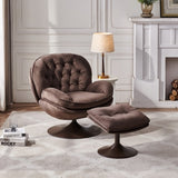 Swivel Leisure Chair Lounge Chair High-Quality Velvet with Ottoman Multiple Color Choices