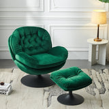 Swivel Leisure Chair Lounge Chair High-Quality Velvet with Ottoman Multiple Color Choices