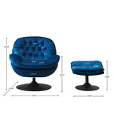 Swivel Leisure Chair Lounge Chair High-Quality Velvet with Ottoman Multiple Color Choices
