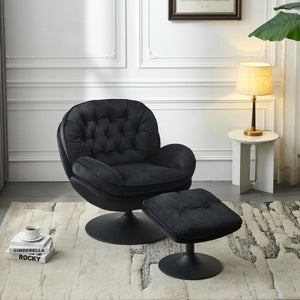 Swivel Leisure Chair Lounge Chair High-Quality Velvet with Ottoman Multiple Color Choices