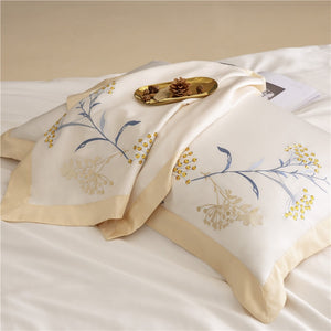 NEW Beige King Size Luxury 60S Egyptian Cotton Embroidered Bedding Set - 4 Piece Sheet, Pillowcase, Duvet Cover for a Cozy Home or Hotel Stay