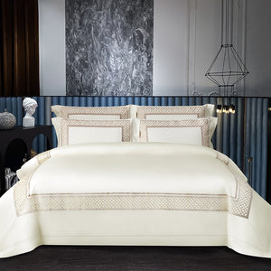 1400 TC Cotton Luxury Embroidery Bedding Set - Exquisite Pillowcase, Duvet Cover Sets, and Bed Linen - Available in Double, Queen, and King Sizes - Elevate Your Sleep Experience with Plush Quilt Covers and Bed Sheets!