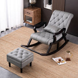 Solid Wood Rocking Chair Adult Reclining  Balcony Home Leisure Elderly   Strong Lazy Sofa Living Room Furniture