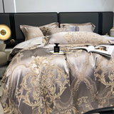 NEW Indulge in Unrivaled Comfort with Our 1000 Thread Count Egyptian Cotton Sateen Soft Duvet Cover Set - Chic Luxury Damask Design for Super King Beds (4/6 Pieces)