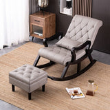 Solid Wood Rocking Chair Adult Reclining  Balcony Home Leisure Elderly   Strong Lazy Sofa Living Room Furniture