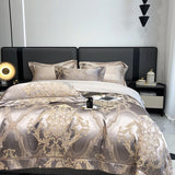 NEW Indulge in Unrivaled Comfort with Our 1000 Thread Count Egyptian Cotton Sateen Soft Duvet Cover Set - Chic Luxury Damask Design for Super King Beds (4/6 Pieces)