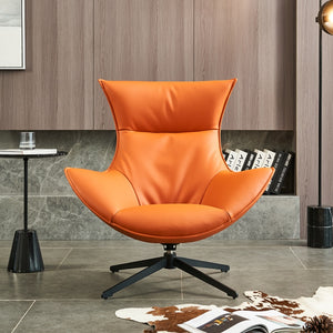 Swivel Chair Leather Sofa Chair with Back Modern Lounge Chair Nordic Recliner Luxury Relaxing Armchair Floor Soft Home Furniture