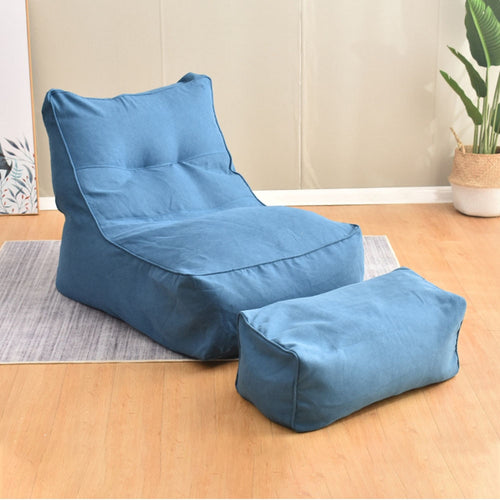 NEW Unwind in Ultimate Comfort with Our Bean Bag Soft Lazy Sofa Poof Cover with Footrest - Perfect for Lounging and Relaxation