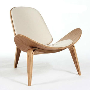 Vintage High Quality Solid Wood Three-Legged Shell Chair