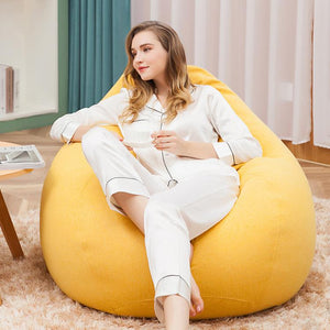 NEW Transform Your Living Room into a Cozy Oasis with Fine Linen Lazy Sofa Bean Bag Covers - Soft, Stylish, and Comfortable without the Filler/Inner Poof