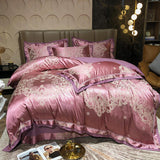 NEW Luxurious 100% Cotton Satin Jacquard Bedding Set with Duvet Cover - Double, Queen and King Sizes Available